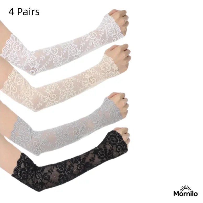 4 Pairs/2Pairs Lace UV Protection Arm Sleeves for Women, 45CM Floral Fingerless Arm Warmers, Summer Sun Protection Gloves, Sheer Lace Driving Sleeves, Y2K Coquette Accessories, Cooling Arm Covers, Festival Outfit Essentials