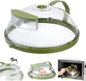 2-in-1 Microwave Steamer & Splash Protector Cover, Clear Microwave Splatter Cover for Food with Handle and Water Storage Box, Microwave Plate Food Cover, Home Kitchen Gadgets and Accessories (1PC)