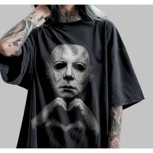 Michael Myers Heart T-Shirt, Horror Movie Tee, Halloween Gift, Spooky Season Shirt, Halloween T-shirt, Streetwear, Viral Tee, Trending, Gift For Women and Man