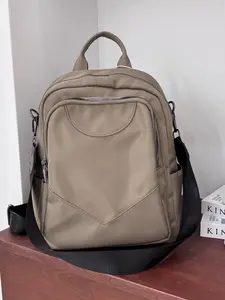 Nylon Material Casual Commuter Backpack, Large Capacity Multi-Layer Travel Bag, Unisex Student Bookbag, Versatile and Durable, Multifunctional Backpack