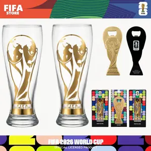 【FIFA World Cup 2026】FIFA Official Licensed Glass Beer Mug & Bottle Opener Set Premium Soccer Fan Gear Gift for Gameday Parties & Decor