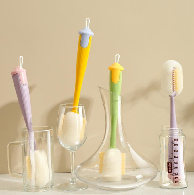 Household Cleaning Brush Combination Bottle Brush, Glass Brush, Water Bottle Cleaning Brush Set, Long Handle Without Dead Corners, Detachable -360° All-Round Cleaning, Powerful Cleaning, Does Not Damage the Cup