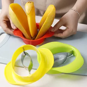 Easy-Grip Mango Slicer - Creative Kitchen Gadget for Perfect Cutting, Durable Plastic Mango Cutter with Multiple Color Options, Ideal for Peeling and Pitting, Fruit Slicer