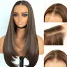 Synthetic layered cut 9x7 Lace Front Wig Glueless Wear And Go Pre Plucked Pre Cut Straight Wig Natural Hairline with Tiny Knots Premium Fiber