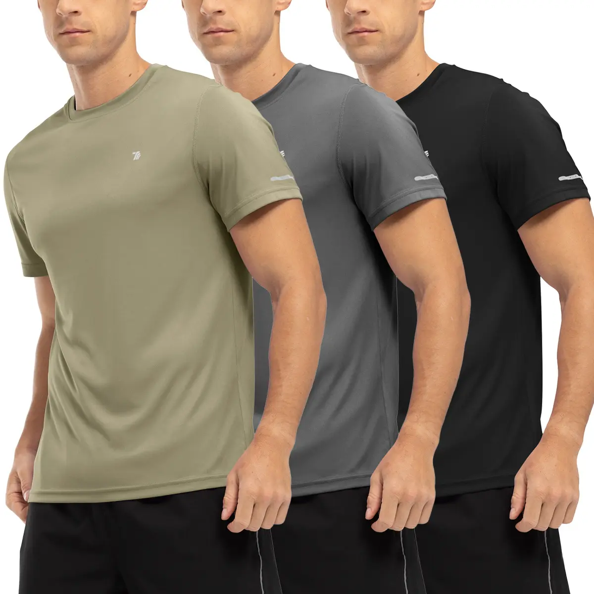 1/3 PACK GOPUNE Men's Gym Shirts Short Sleeve Athletic Dry Fit Waterproof Shirts Running Gym Active Performance T Shirts
