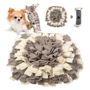 Snuffle Mat for Dogs, Flower Sniffing Pad Interactive Foraging Toy with Non-Slip Bottom, Machine Washable Fleece Puzzle Mat Slow Feeder for Small Medium Large Dogs & Cats, Portable Roll-Up Design (18" x 18" & 24" x 24" Available)