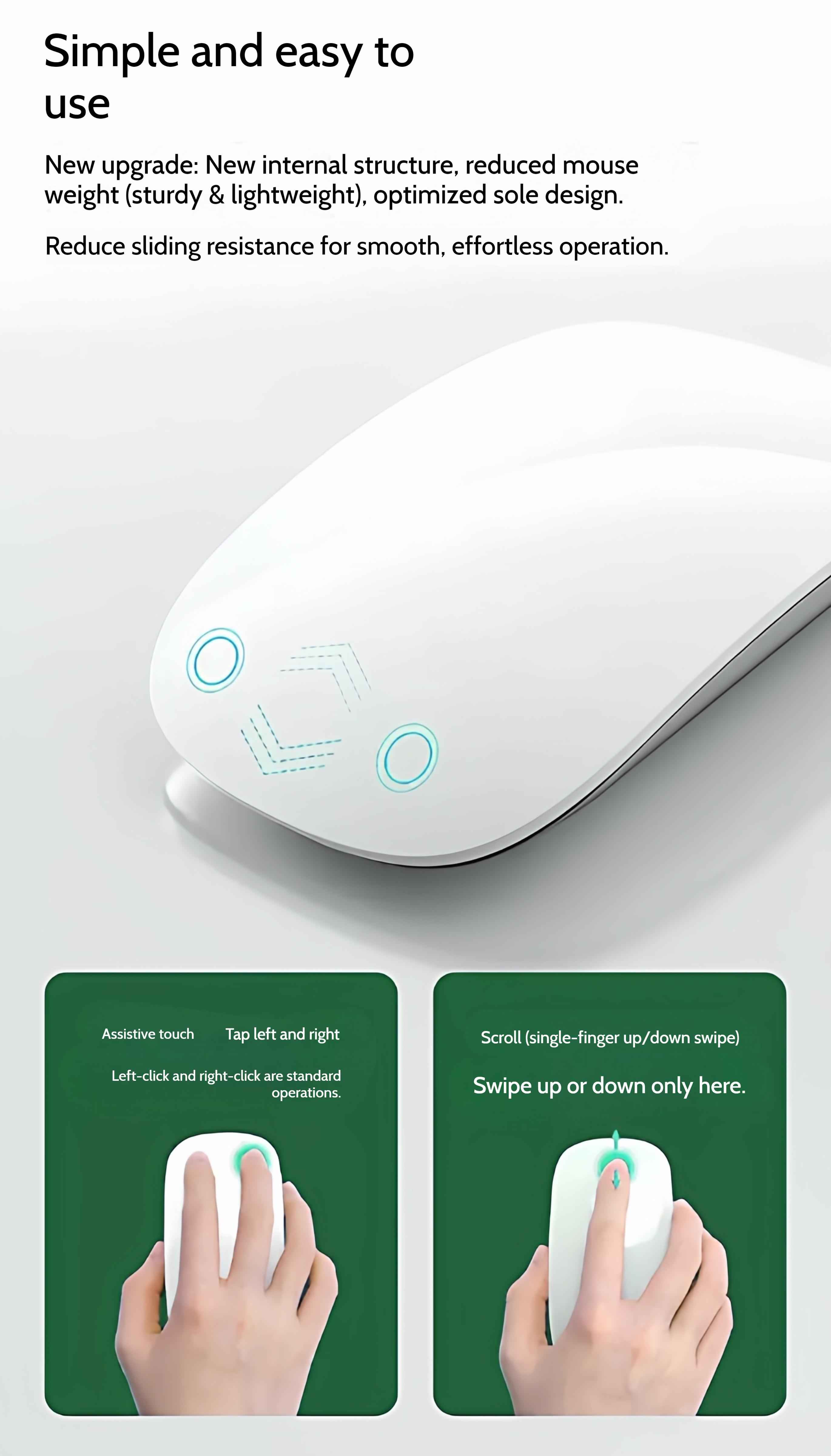 Luxury NEW Original Wireless Mouse Bluetooth 5.0 Full Gesture Touch Office Magic Mouse For Apple/Macbook/Air/Microsoft/Laptop Mac Tablet PC