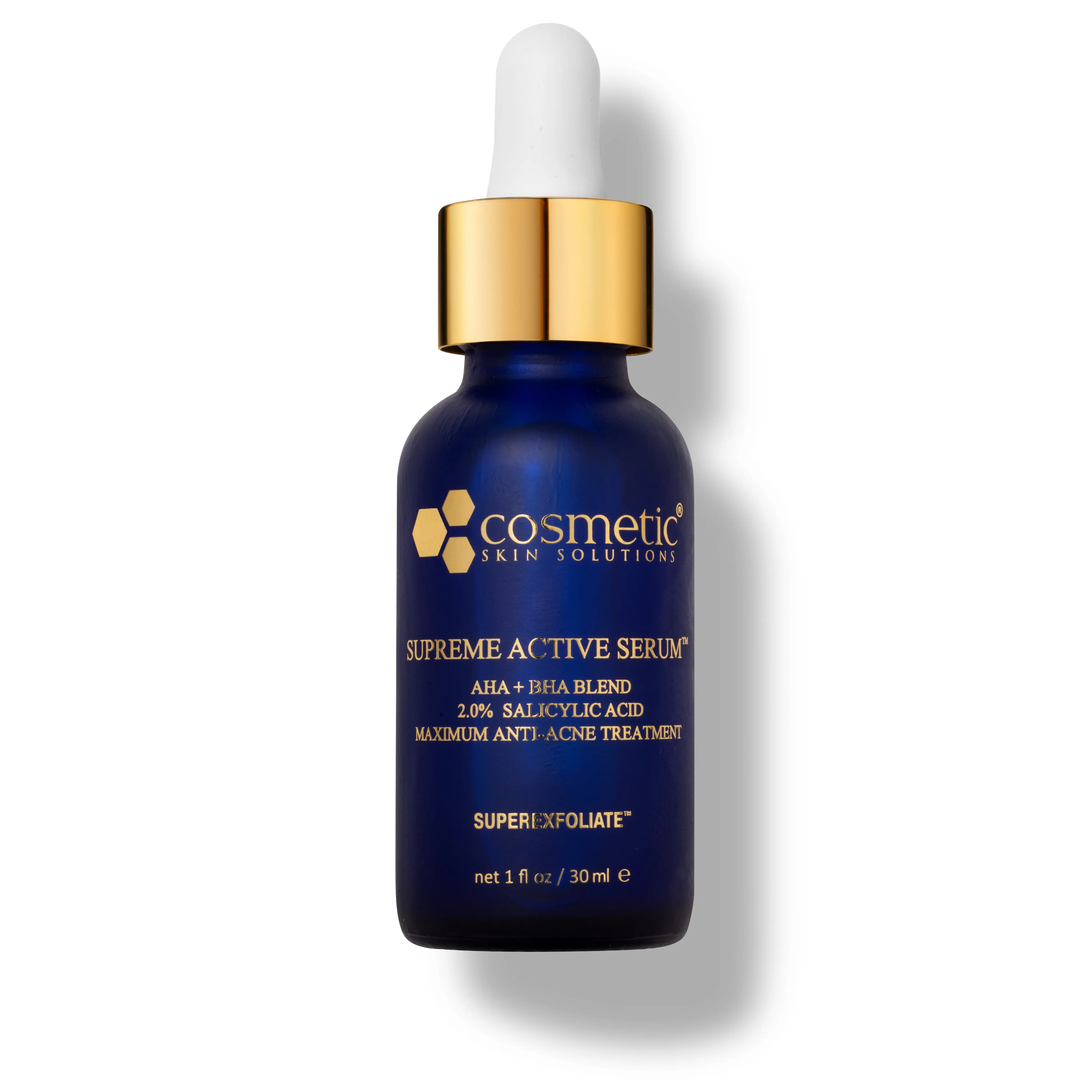 Supreme Active Serum | 2% Salicylic Acid AHA + BHA Exfoliating Serum | Acne Treatment + Pore Clearing Serum | Oil Control & Skin Smoothing Treatment