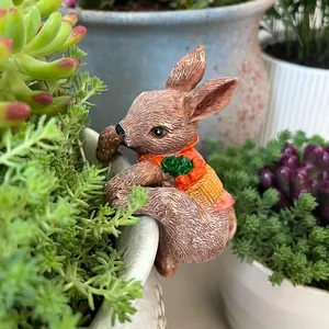 Resin Cute Rabbit Sculpture Garden Decoration Outdoor Animal Statue, Suitable for Gardens, Lawns, Patios, Home Decor, Bedroom Decor, House Decor, Perfect for Thanksgiving, Graduation Gifts