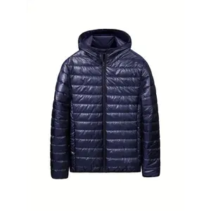 Men's Navy Blue Windproof Hooded Jacket - Warm, Stylish, and Versatile for Outdoor Activities, Spring & Fall Casual Wear, Windbreaker Jacket