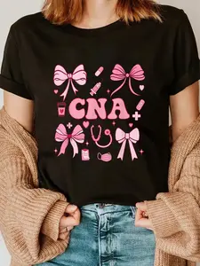 100% Cotton CNA Certified Nurse Assistant Coquette Bow T-Shirt