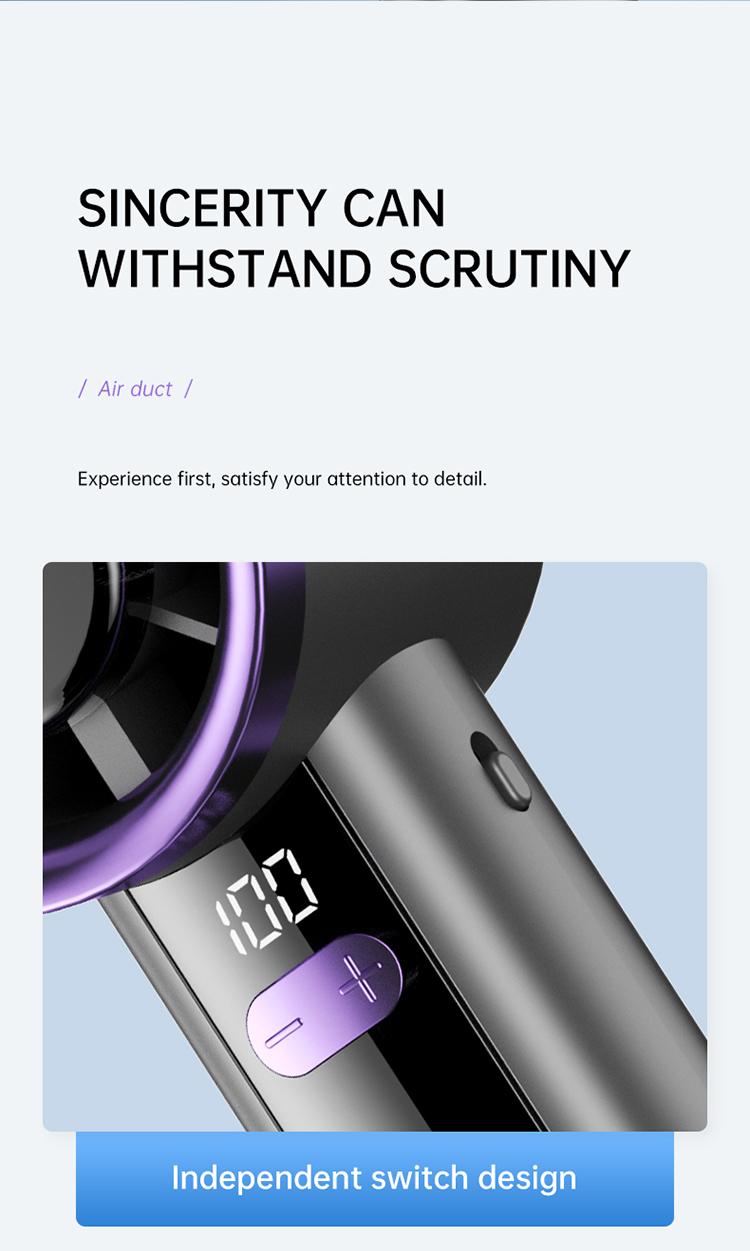 Portable Handheld Mini Fan with Digital Display-100 Levels High Speed Cooling Long Battery Life Rechargeable Powerful Turbo Fan, Pedestal or Desktop for Home Office outdoor