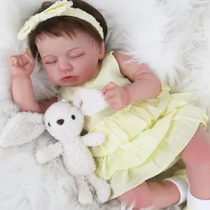 [WOOROY] Realistic Baby Doll Clearance - Excellent Gift for Christmas Gift and New Year, 20" Sleeping Lifelike Newborn Reborn Doll Doris, Cloth Body, Gift Ideas for Kids Age 3+