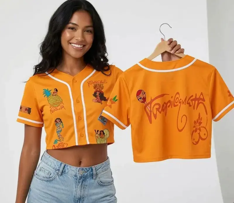 Tropicoqueta Tour 2026 Croptop Jersey, Girl Doll Baseball Shirt, Viajando Por El Mundo Concert Merchandise