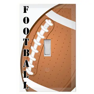 Football Light Switch Cover Plate - Original Design with White Laces and "FOOTBALL" Text