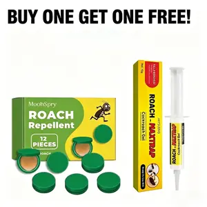 Buy 1 Get 1 Free, Cockroach Medicine with Fast-Acting KillCockroach Bait, Indoor Roach Exterminator, MoonsRoachRepellent, Roach Traps, Indoor Trap & Indoor-Outdoor Cockroach Bait Station for Roach Control