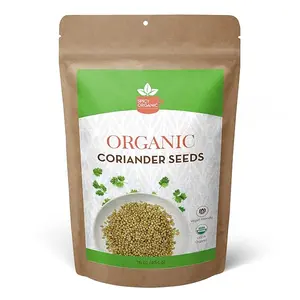 SPICY ORGANIC Whole Coriander Seeds - 16 OZ - Ideal for Cooking, Grinding into Powder & Planting - Aromatic Coriander Seed Spice - USDA Organic Certified - Non- GMO – Gluten Free Natural Flavor