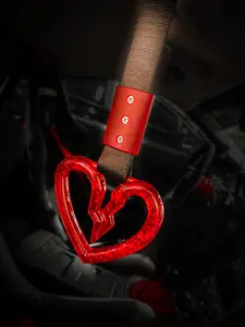 Broken Heart Tsurikawa | JDM Pull Handle Tow Hook Decoration for Drift Show Car | Multicolor Reflective Sticker Seat Covers