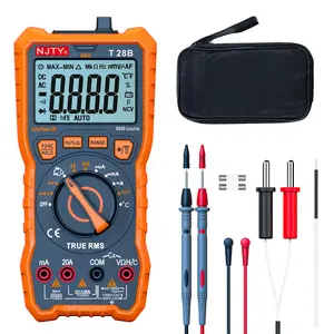 NJTY T28B Digital Multimeter, Battery Required High Precision True RMS 6000 Counts Multimeter, Auto-Ranging Voltmeter (Without Battery)