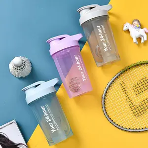 Sport Shaker Bottle 500ML Whey Protein Powder Mixing Bottle Sport Fitness Gym Shaker Outdoor Portable Plastic Drink Bottle