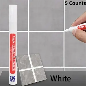 5 Counts Tile Grout Repair Pen Set, Anti-Mold Waterproof Tile Grout Repair Tool for Ceramic Tile Gaps, Home Care Supplies for Bathroom and Kitchen