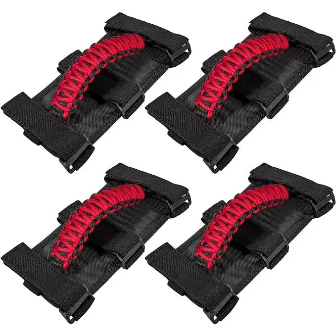 4 x Roll Bar Grab Handles Grip Handle for Jeep Wrangler JK JKU JL JLU TJ YJ Sports Sahara Freedom