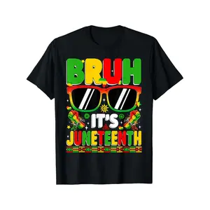 Funny Bruh It's Juneteenth 1865 Black African Boys Girls Kid T-Shirt for Boys, Casual Short Sleeve Crew Neck Tee, Summer Fashion T Shirt - Father's Day, Independence Day, Back to School Gifts for Boys Girls
