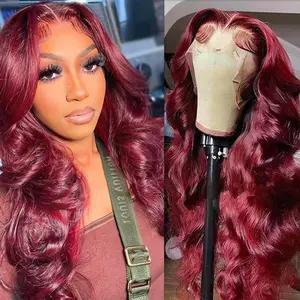 【Live Stream Exclusive】Body Wave Lace Front Wig Lace Frontal Wig 13x4 Lace Wig For Black Women  22inch-30inchHuman Hair Wigs Burgundy 13x4 HD Burgundy Body Wave 13x4 HD Transparent Lace Front Wigs Human Hair With Baby Hair