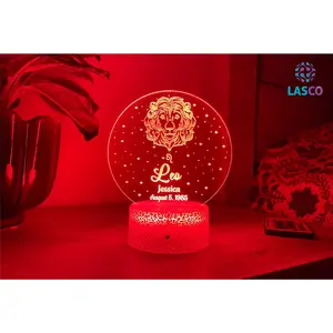 Leo Zodiac Sign Personalized Acrylic Night Light
