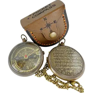 Scout Compass with Oath Message – Solid Brass Pocket Compass for Boys, Teens & Scouts | Inspirational Keepsake Gift for Eagle Ceremony, Graduation, Hiking, Camping, Outdoor Adventures, Promotion Gift