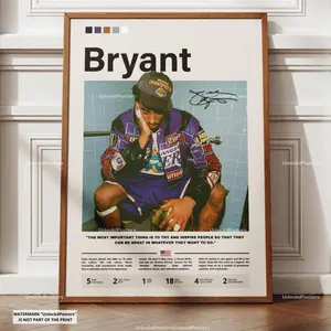 Kobe Bryant Poster, Bryant Lakers, Framed NBA Basketball Print, Basketball Legend Decor, Sports Artwork, Kobe Wall Art, Iconic Posters, Icon