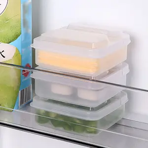2 Pcs Cheese Box with Lids, Cheese Container, Cheese Slice Storage Box, Square Refrigerator Box for Food Storage