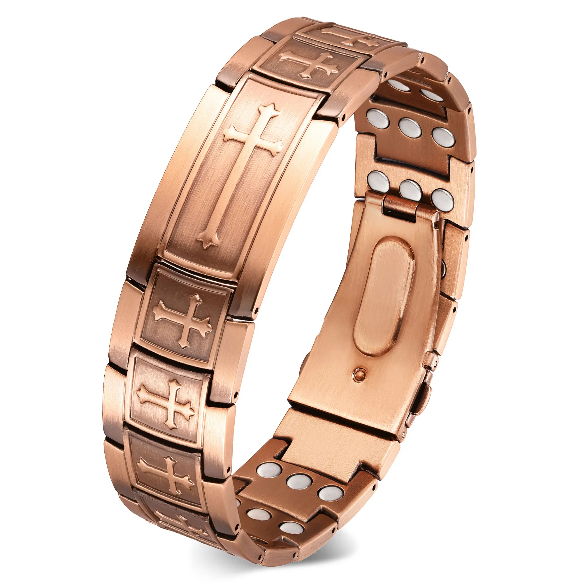 Copper Bracelet for Men 3X Strength,Magnetic  Bracelet Copper Jewelry with Powerful 3800 Gauss Magnets,Premium Fold-Over Clasp summerwins