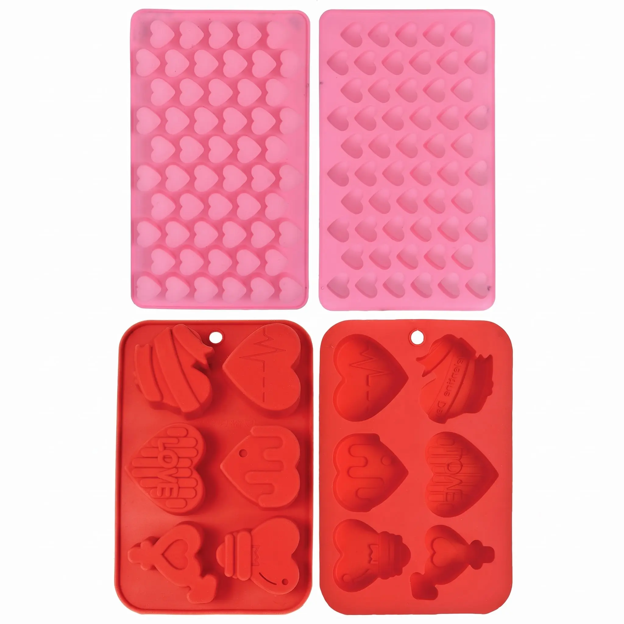 Valentine's Day Silicone Heart-Shaped Mold Set - 2-Pack