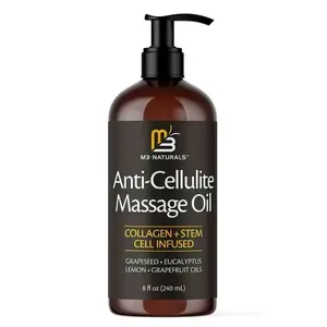 Naturals Cellulite Massage Oil 8oz-Smooth the Appearance of Cellulite-Body Care & Skin Care Massage Oil -Topical Collagen and Plant Stem Cell Body Oil to Restore Texture and Elasticity - Soothing Body Oil