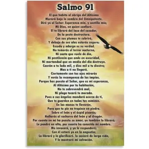 Salmo 91Spanish Bible Verse Spanish Psalm 91 Art Poster Poster Painting Posters And Wall Art Pictures Are Used For Room Aesthetics And Decoration Photo Artwork Ornaments Artistic(Poster only frameless)