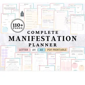 Manifestation Planner Vision Journal - Goal Setting and Tracking Tool for Personal Growth and Development