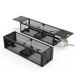 Smart CATCHX 2-Pack Humane Live Rat Trap Cage, 15.35x4.72x3.94in Galvanized Iron 2-Door Reusable Rodent Trap for Home, Farm Animal Supplies garden fence