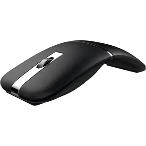 Wireless Arc Travel Mouse - Bt5.1 2.4g Dual Model  Portable Mice For Laptop Notebook Pc Macbook Chromebook Rotating Foldable Design (black)