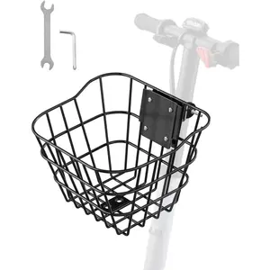 VEVOR Front Bike Basket, Electric Scooter Basket with Fixed Bracket - Max Bearing 20 lbs, Construct from Solid Steel, Knee Electric Scooter AccessoriesVEVOR Super Brand Day