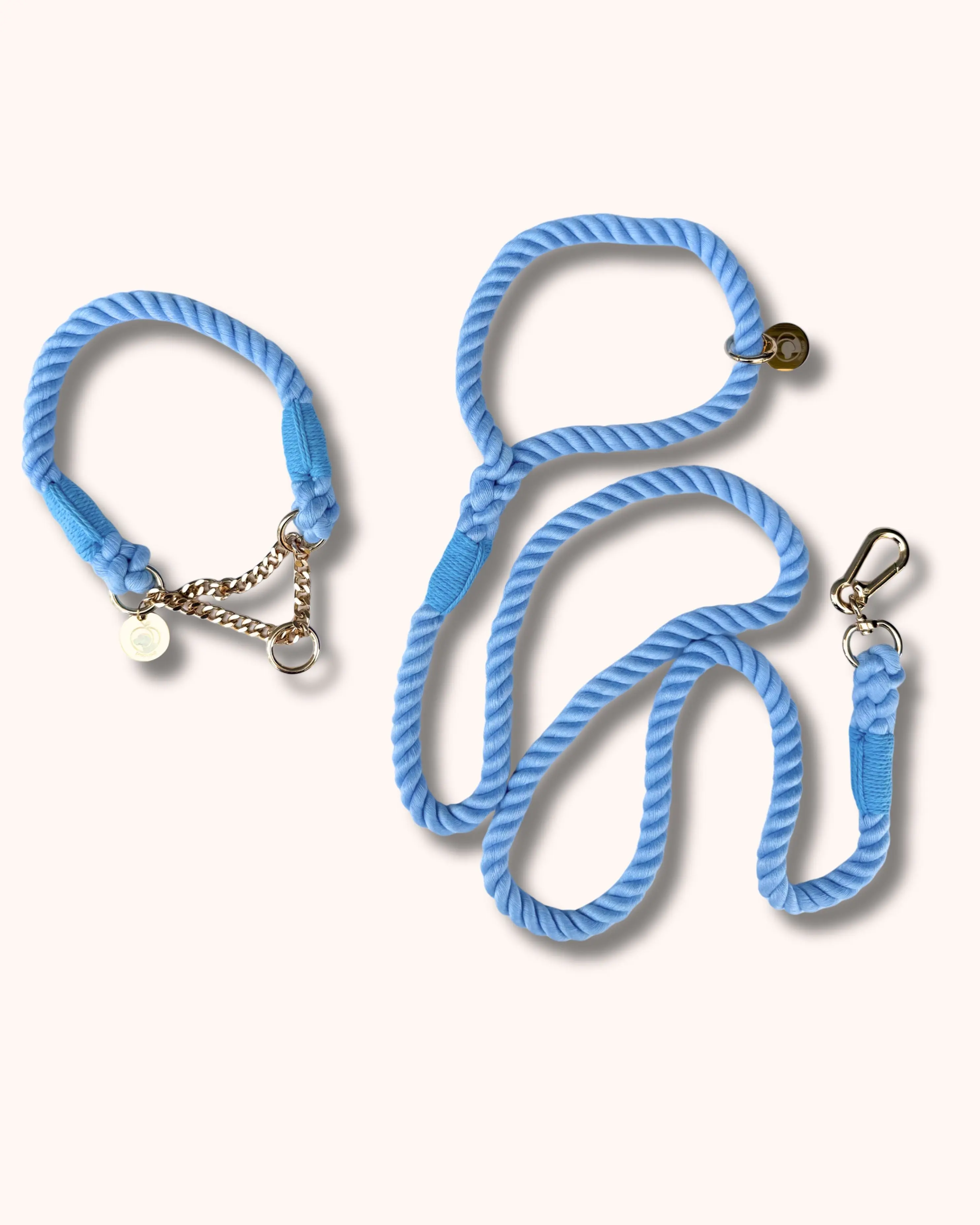 Rope Collar & Leash Set - Sky