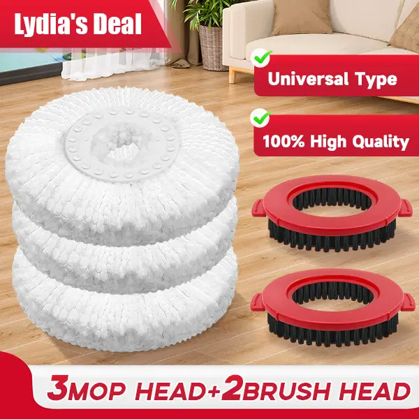 Spin Mop Replacement Head for Hurrica Mopnad Cassabel Universal 360 Spin Mop Systems cleaning supplies and tools Home Cleaning Bundle cleaning supplies and tools,household essentials,housekeeping cleaning supplies