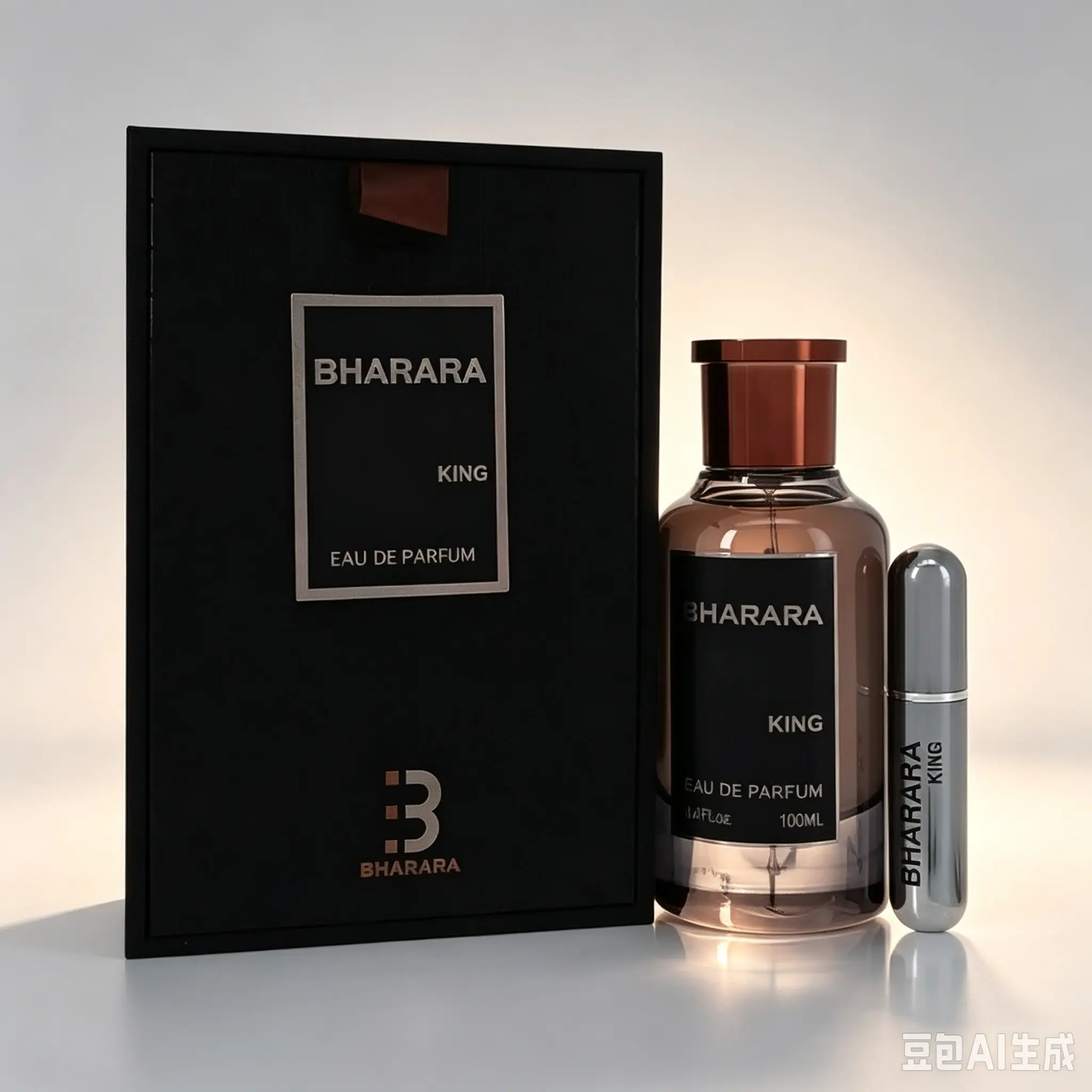 BHARARA King Men's Eau de Parfum – 3.4 oz, Fresh Citrus Orange & Bergamot, Creamy Vanilla, Warm Amber Musk, Long-Lasting Woody Scent