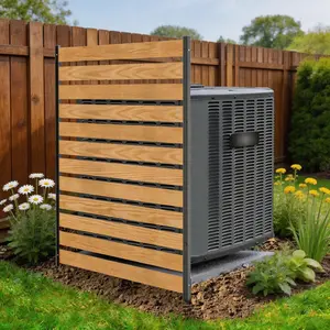 #Summervibes Air Conditioner Fence 38" W x 60" H  1 Panel , No Dig Wood Privacy Screen,  Ideal Outdoor Privacy Wall, Pool Equipment Enclosure, Trash Can Enclosures, Privacy Fence Panels for Outside Garden