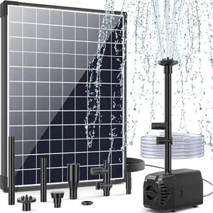 25W Solar Water Fountain Pump, Solar Water Pump with Flow Adjustable, Pond Pump with Water Shortage Protection & Diverter Valve & 16.5FT Cord for Ponds, Garden, Waterfall, Hydroponics-P125H