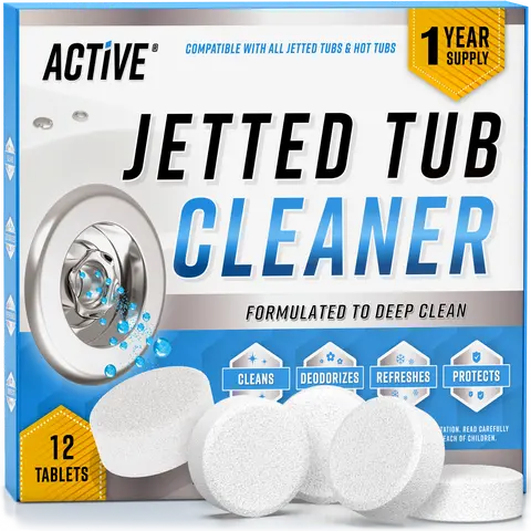 Jetted Tub Cleaner Bathtub Tabs - 12 ACTIVE Cleaning Tablets