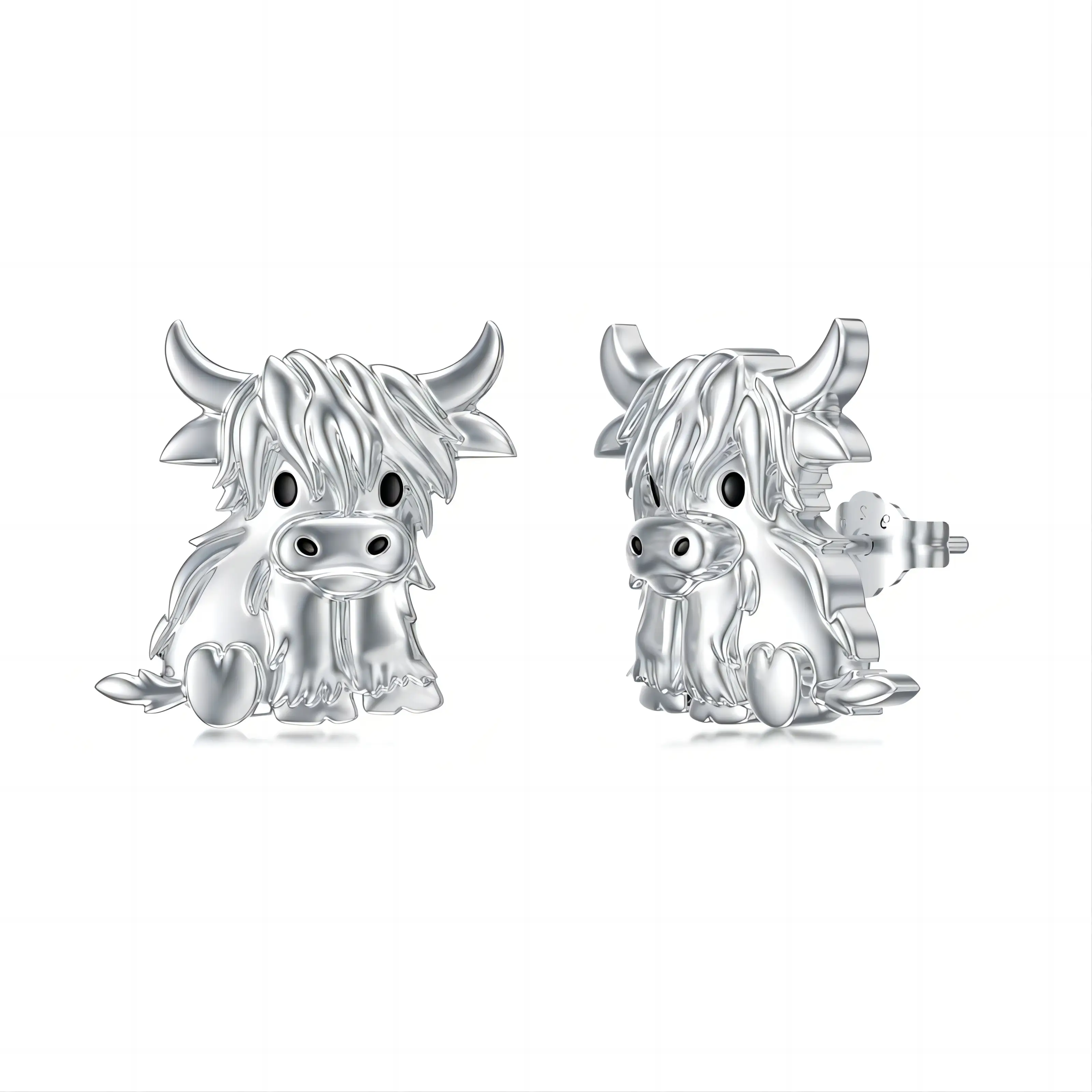 S925 Highland Cow Earrings Sterling Silver Scottish Cow Earrings Cow Jewelry Women Gift