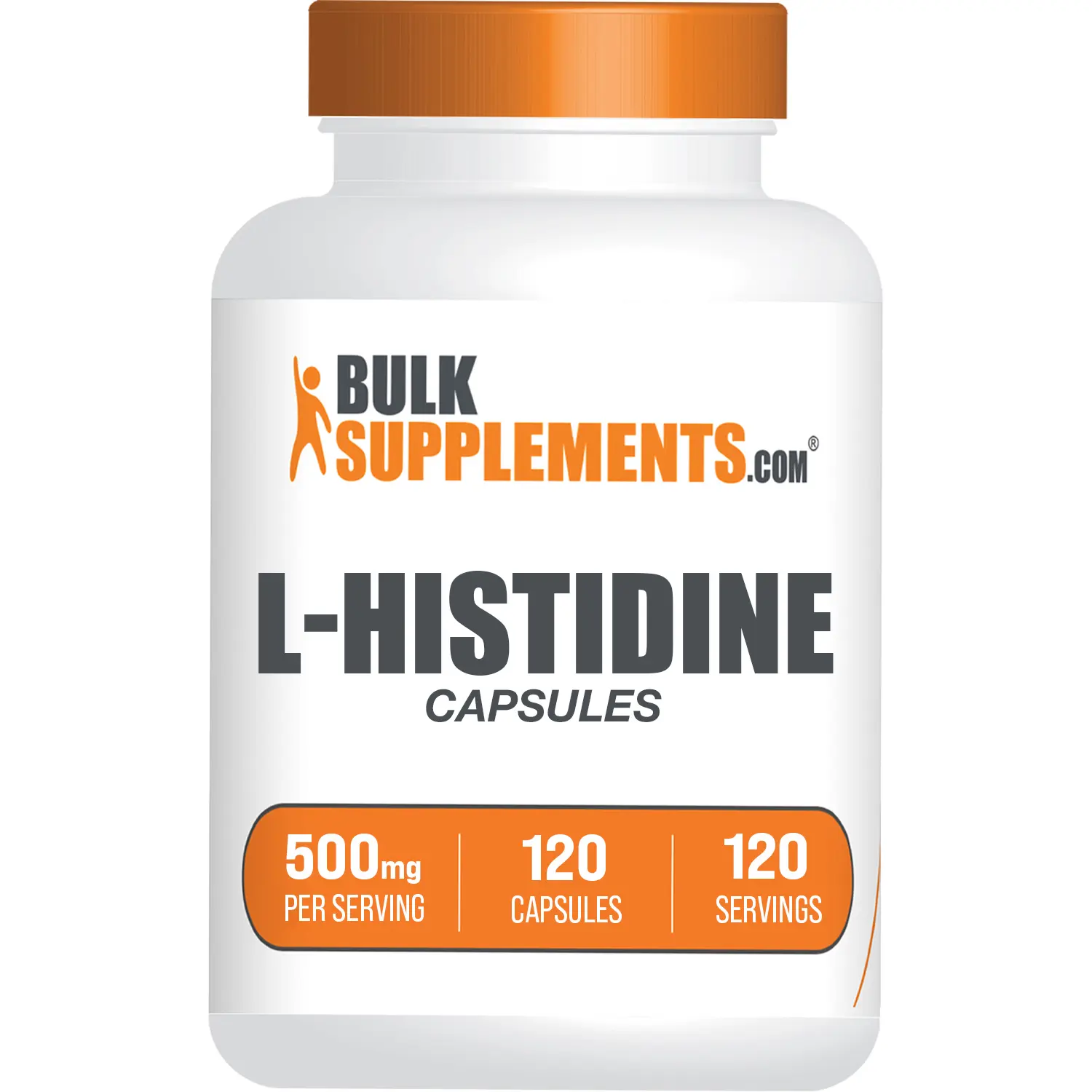 BulkSupplements L-Histidine Dietary Capsules - Immune Support, Fitness & Workout Supplement - 500mg per Serving, 120 Count