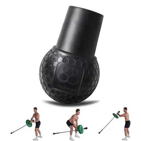 Natural Rubber Barbell Landmine Attachment for Olympic Bars - 2 in 1 Landmine Holder & Base, Durable, Unisex Portable Home Gym Equipment, 360-Degree Rotating, Floor-Adaptable, Honeycomb Anti-Slip Grip, 450lbs Max Capacity, Great for Strength Training