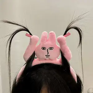 Bunny Hairband, Fun and Funny Headband, Ponytail Holder, Tie Up Back, Cartoon Hair Tie, Cute Hair Ties, Cute and Quirky Accessory, Perfect for Everyday Use